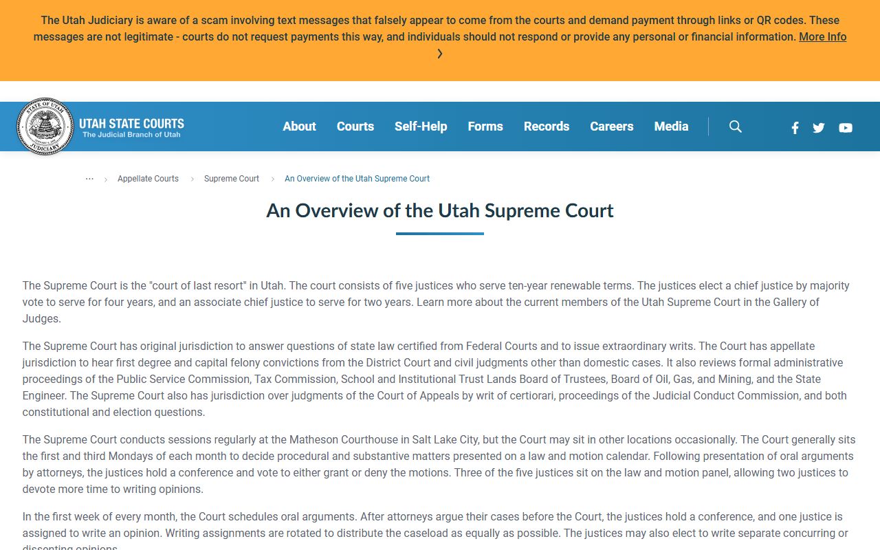 Utah Supreme Court overview affecting Davis County District Court appeals