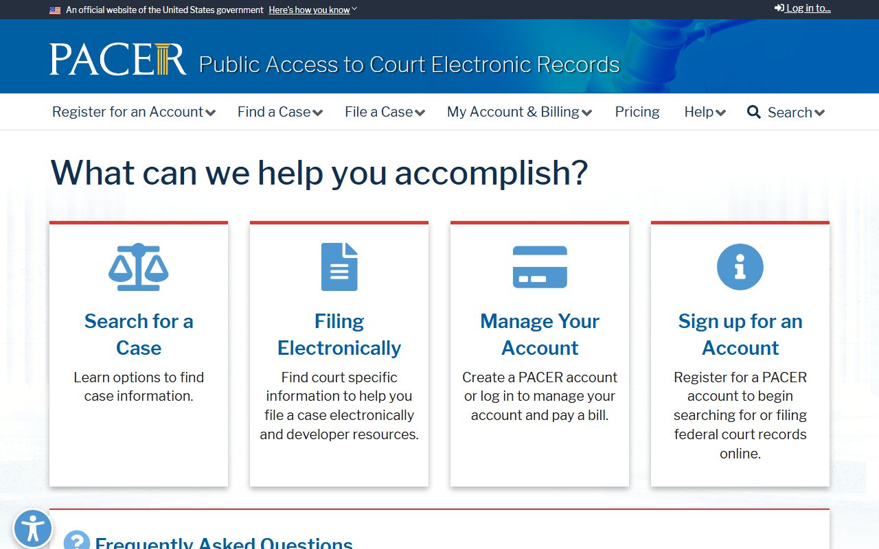 PACER federal case access system for Davis County federal court records