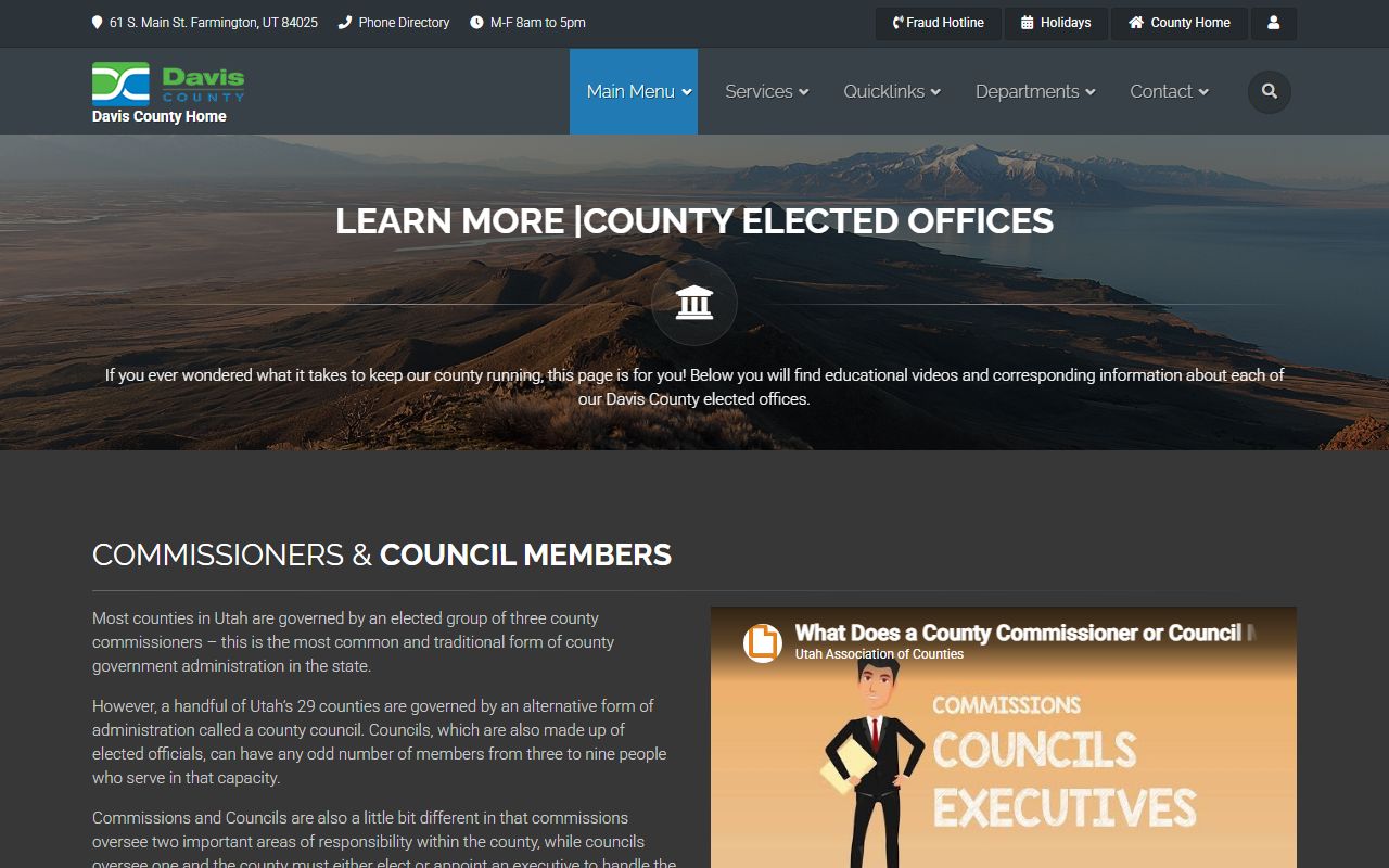 Davis County offices overview for court and public records in Utah